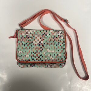 Fossil Key Per Mini Flap Crossbody Bag Colorful Zipper Travel Weatherproof *FLAW